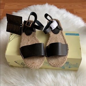 flat black espadrille sandals